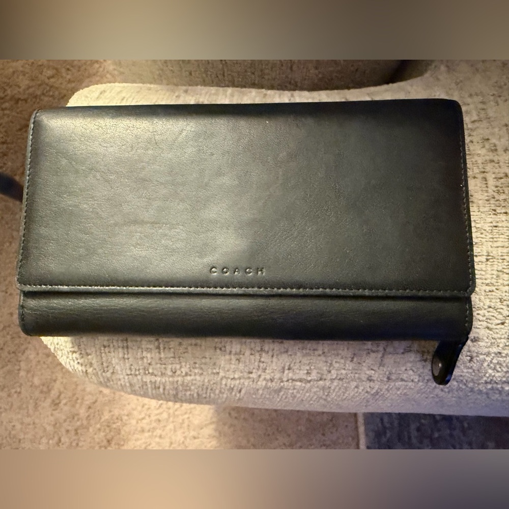 Coach Vintage Black Continental Wallet 7.5x4.25 Glove Tanned Leather EUC &Dusty - Picture 11 of 14